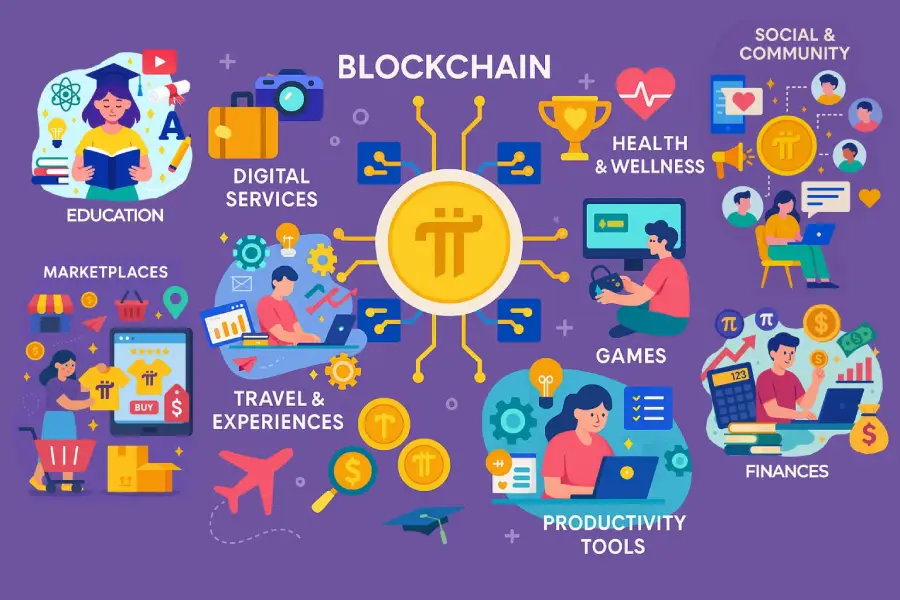 Illustration representing Pi Network categories